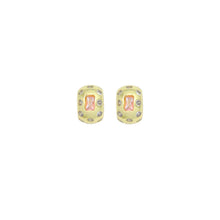 Load image into Gallery viewer, Clear Pink CZ Large Hole Spacer Bead Charm Pendant, Sku#LK1193