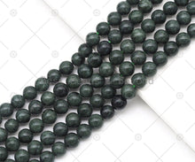 Load image into Gallery viewer, Natural Dark Green Jade Round Smooth Beads, Sku#U1196