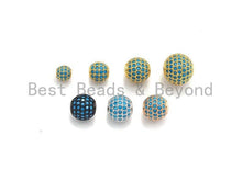 Load image into Gallery viewer, 6mm/8mm/10mm/12mm Micro Pave Turquoise CZ Stone Round Ball,sku#G308T