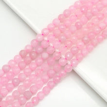 Load image into Gallery viewer, Genuine Madagascar Rose Quartz Round Faceted Beads, Sku#U172