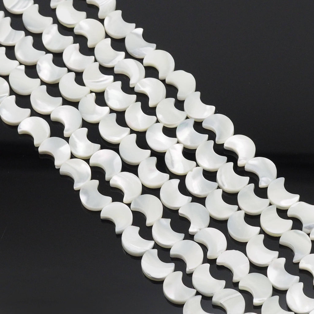 10x12mm Crescent Moon Mother of Pearl Beads, Sku#T171