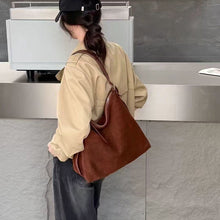 Load image into Gallery viewer, Women's Suede Crossbody Shoulder Bag | High-Capacity Commuter Bag with Zipper Pocket