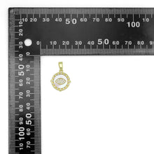 Load image into Gallery viewer, Mother of Pearl Evil Eye On Round Coin Charm Pendant, Sku#LX759