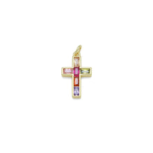 Load image into Gallery viewer, Colorful Baguette CZ Cross Shape Pendant, Sku#L717