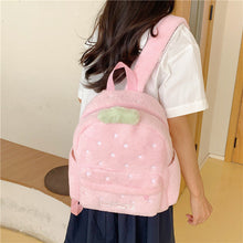 Load image into Gallery viewer, Cute Plush Fruit Backpack – Pink Kawaii Mini Backpack for Women