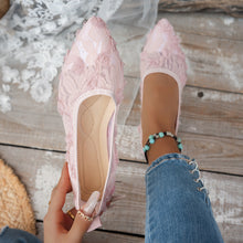 Load image into Gallery viewer, Women's Floral Pointed-Toe Flat Loafers - Slip-On Casual Shoes