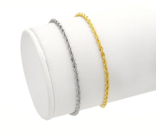 Load image into Gallery viewer, Gold Silver Rope Chain Bracelet, Sku#B340