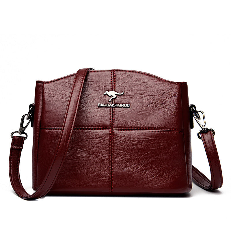 Women's Genuine Leather Embroidered Crossbody Bag – Large Capacity Shoulder Bag
