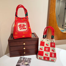Load image into Gallery viewer, Women's Knitted Tote Bag - Large Capacity Magnetic Closure Bucket Bag
