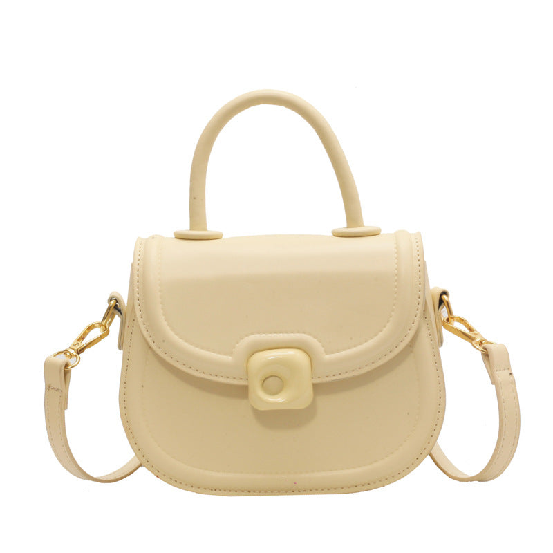 Women's Round Crossbody Bag - PU Leather Shoulder Bag with Adjustable Strap