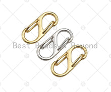 Load image into Gallery viewer, 18K Gold/Silver Double Sides Push Lock, S Hook Push Gate Clasp, Push Clasp, Gold/Silver Spring Clasp, 14x33 mm, sku#K178