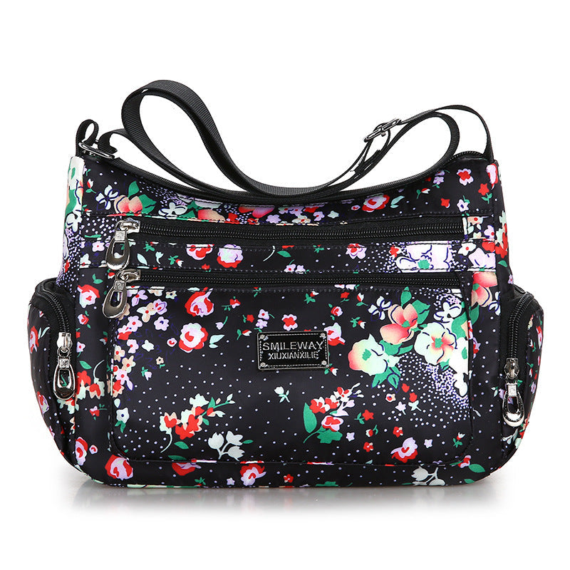 Women's Printed Canvas Shoulder Bag – Floral & Landscape Pattern Crossbody Handbag