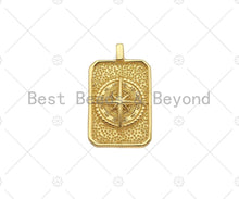 Load image into Gallery viewer, 18k Dainty Gold North Star On Rectangle Shape Pendant,Gold Medallion Charm,Necklace Bracelet Charm Pendant,16x26mm,Sku#LK289