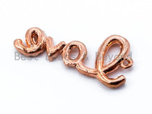 Load image into Gallery viewer, CZ Micro Pave Love Charm, CZ Pave Charm in Gold, Rose Gold, Black, Silver Finish, Pave Love Charms, 9x20mm, 1/2/5pcs sku#B20