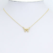 Load image into Gallery viewer, Clear CZ Gold Bow Connecter Charm Pendant,Sku#LD730