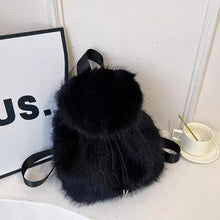 Load image into Gallery viewer, Plush Drawstring Flap Backpack