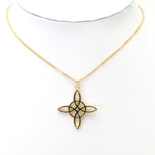 Load image into Gallery viewer, Black white enamel Chinese Knot Flower Charm, Sku#LK822