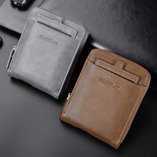 Load image into Gallery viewer, Men's Retro Multi-Card Zipper Wallet – PU Leather Slim Bifold with Coin Pocket
