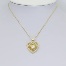 Load image into Gallery viewer, CZ Triangle Center Heart Charm, Sku#LK934