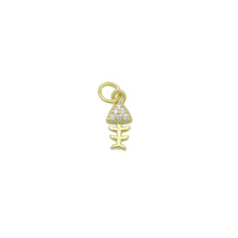 Load image into Gallery viewer, CZ Fishbone Shape Charm Pendant, Sku#LD697