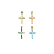 Load image into Gallery viewer, Abalone Pink White Mother of pearl Cross Charm, Sku#LX391/wl23