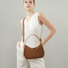 Load image into Gallery viewer, Women's Genuine Suede Leather Crossbody Bag – Vintage Style Shoulder Handbag