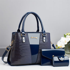Crocodile Pattern PU Crossbody Bag Set