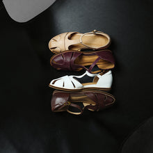 Load image into Gallery viewer, Full Grain Leather T-Strap Fisherman Sandals