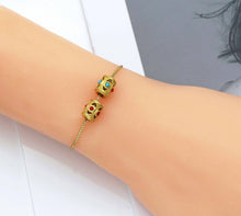 Load image into Gallery viewer, Gold Enamel Evil Eye On Tube Spacer Beads, Sku#LX65