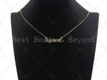 Load image into Gallery viewer, Gold Bracelet/Necklace Connector, Dainty Superme Charms, Alphabet Pendant, Gold Charm, Gold Pendant, Necklace Charms, 14x34mm, Sku#LK98