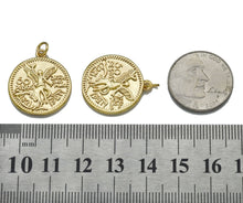 Load image into Gallery viewer, Angel Medallion Gold Coin Charm, Sku#LK756