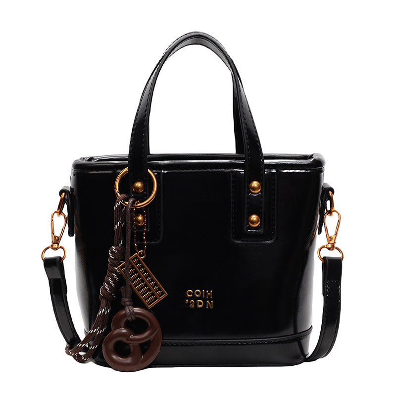 Women's Crossbody Bucket Bag - PU Leather Urban Minimalist Shoulder Bag with Adjustable Strap