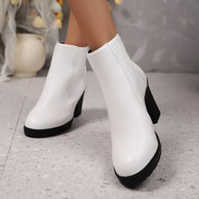 Load image into Gallery viewer, Women's Chunky Heel Back Zipper Ankle Boots | Round Toe Block Heel Shoes