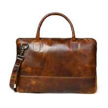 Load image into Gallery viewer, Modernist Leather Laptop Bag- Brown