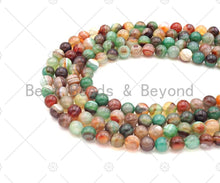 Load image into Gallery viewer, High Quality Green Brown Banded Agate Smooth Round Beads, 6mm/8mm/10mm/12mm Agate, Natural Agate Beads, 15.5"Full Strand, Sku#UA219