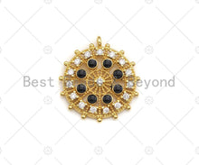 Load image into Gallery viewer, Black white CZ Pave Flower Ferris Wheel Charm, Sku#LK132