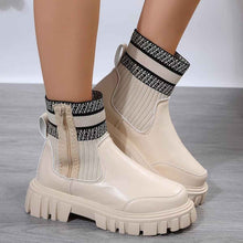 Load image into Gallery viewer, Women's Knitted Mid-Calf Boots | Side Zipper | Non-Slip Rubber Sole | Beige Black Brown