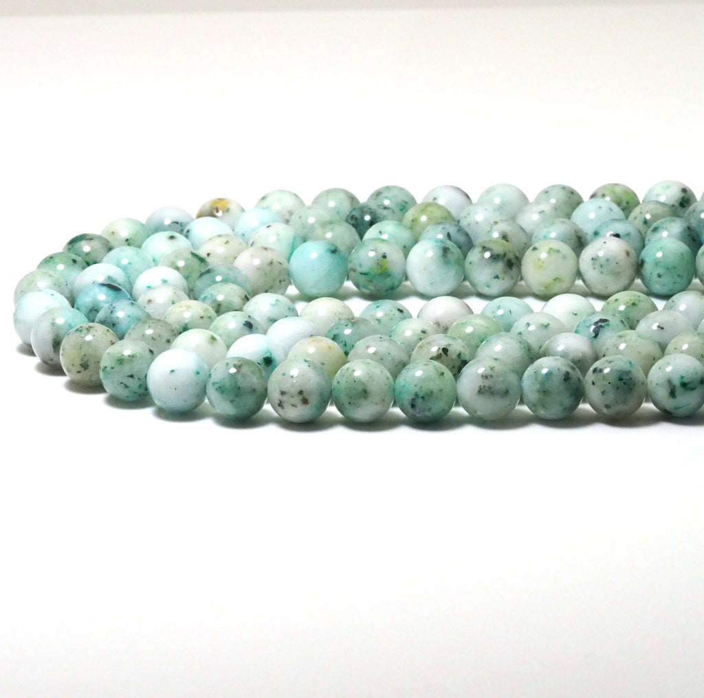 Genuine Green Chrysocolla Round Smooth Beads, 6mm/8mm/10mm, Sku#U1581