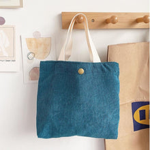 Load image into Gallery viewer, Women's Canvas Tote Bag - Minimalist Double-Sided Print Shoulder Bag with Embroidered Logo