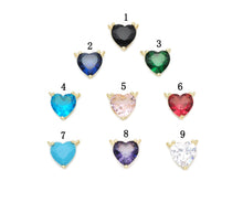 Load image into Gallery viewer, Colorful CZ Gold Heart Shape Connector Charm, Sku#F1513