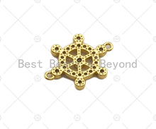 Load image into Gallery viewer, Ship Steering Wheel Shape Connector, Ship's Wheel Pendant,  Steering Wheel Pendant, Sailor's Amulet,  Sailor's Jewelry ,17x23 mm, Sku#LK88