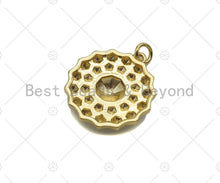 Load image into Gallery viewer, Dainty Gold Round Emblem Shape Charms, Dainty Charms, Gold Pendant, Round Necklace Charms, 20x22mm, Sku#F1324