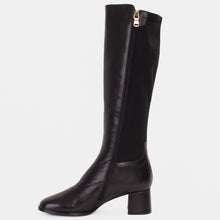 Load image into Gallery viewer, The Windsor Black Leather Knee High Women Boot