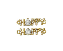 Load image into Gallery viewer, CZ Happy Word Shape Connector, Sku#LK601