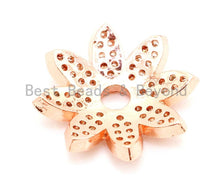 Load image into Gallery viewer, 2pcs CZ Micro Pave Flower Bead Cap, Cubic Zirconia Bead Cap, 12x2.5mm,sku#G89