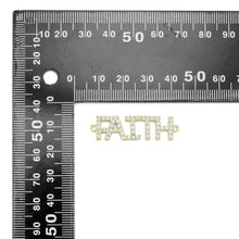 Load image into Gallery viewer, Gold Clear CZ Faith Word Connector Charm Pendant, Sku#A358