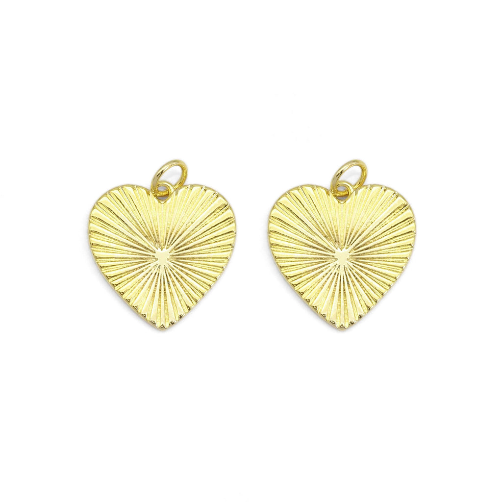 Gold Radical Heart Charm, Sku#LX361