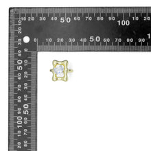 Load image into Gallery viewer, Hammered  Square CZ Rectangle Statement Adjustable Ring, Sku#LD678