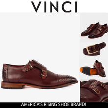 Load image into Gallery viewer, The Bishkek Burgundy Leather Cap Toe Double Monk Strap Men  Shoe