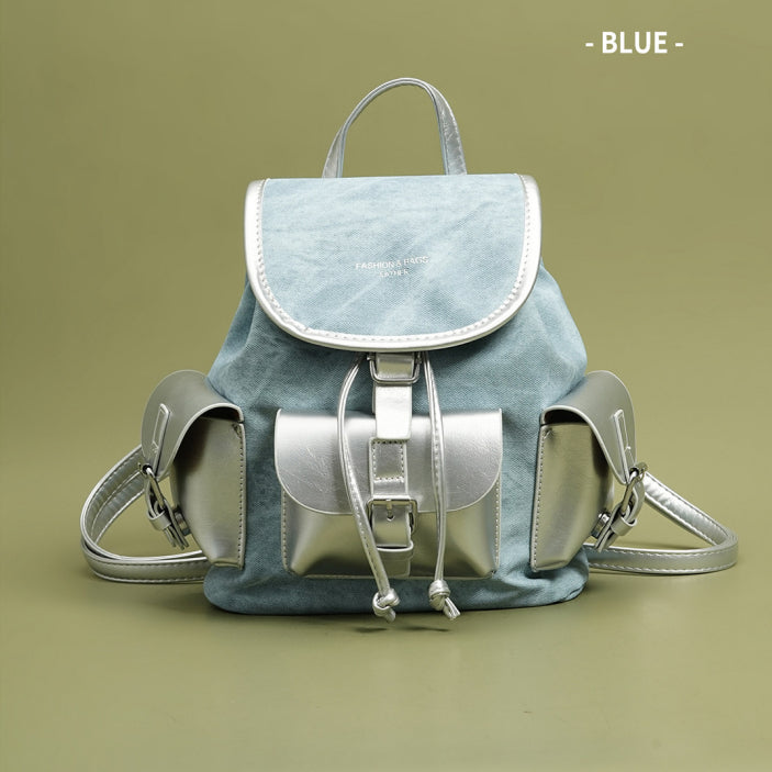 Women's Large Capacity Retro Color Block Textured Backpack – PU Leather Travel & Daily Bag